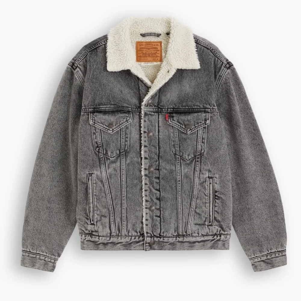 Levi's Vintage Relaxed Fit Sherpa Trucker Jacket Gray Wash Size XXL